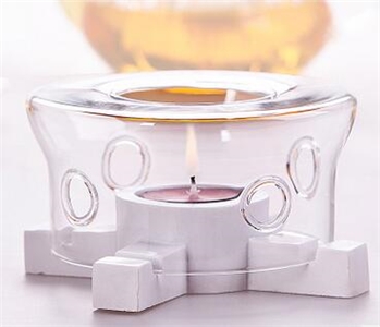 创意懒汉玻璃茶炉 圆形透明蜡烛组合保温炉